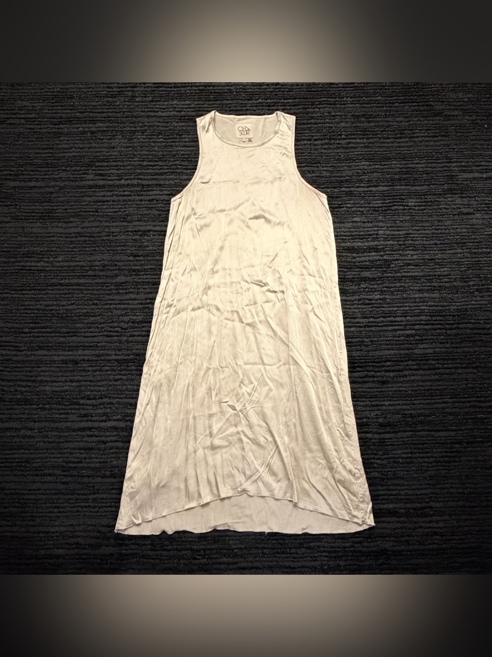 Chaser Champagne Satin Sleeveless Midi Dress